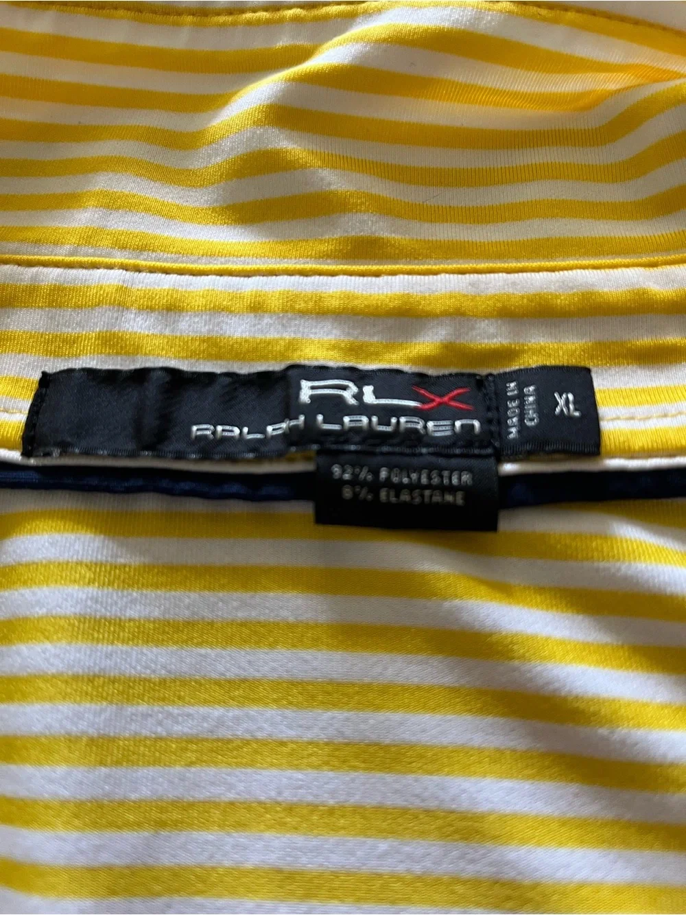 Ralph Lauren Size XL Yellow Striped Polo Shirt